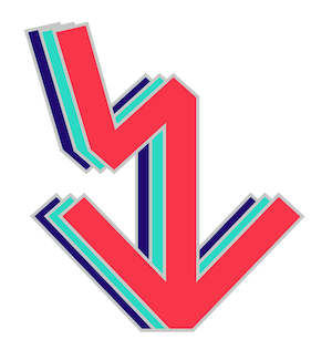 Pledge £4 or more and get a three colour enamel pin badge featuring the Index zig-zag arrow